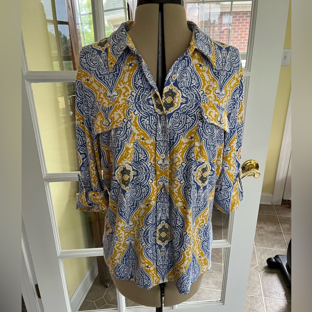 J. McLaughlin Catalina Cloth Button Down Top